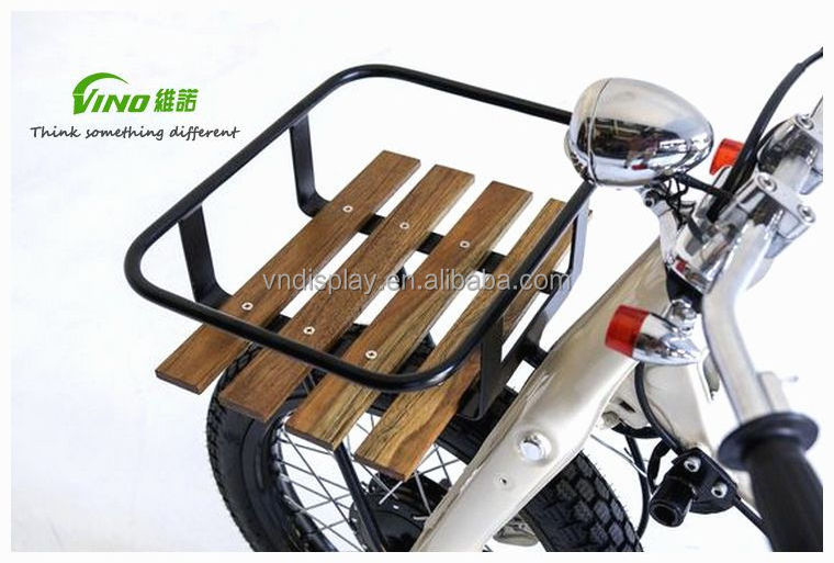 wholesale Beech Wood Slats front rack of  bike  black Transport Pannier Rack with removable rail Luggage carrier for bike