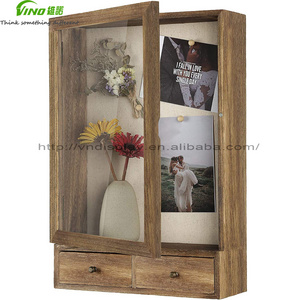 Shadow Box Frame 11x14 Shadow Box Display Case with 2 Drawers and Linen Back for Memorabilia, Deep Shadow Box Picture Frame