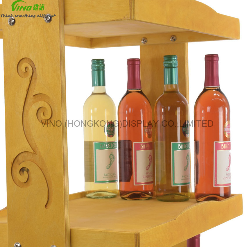 Floor Wooden Display Racks,5 Tier retail display racks with slanted Angle Shelves,storage racks shelving units,Flat Pack