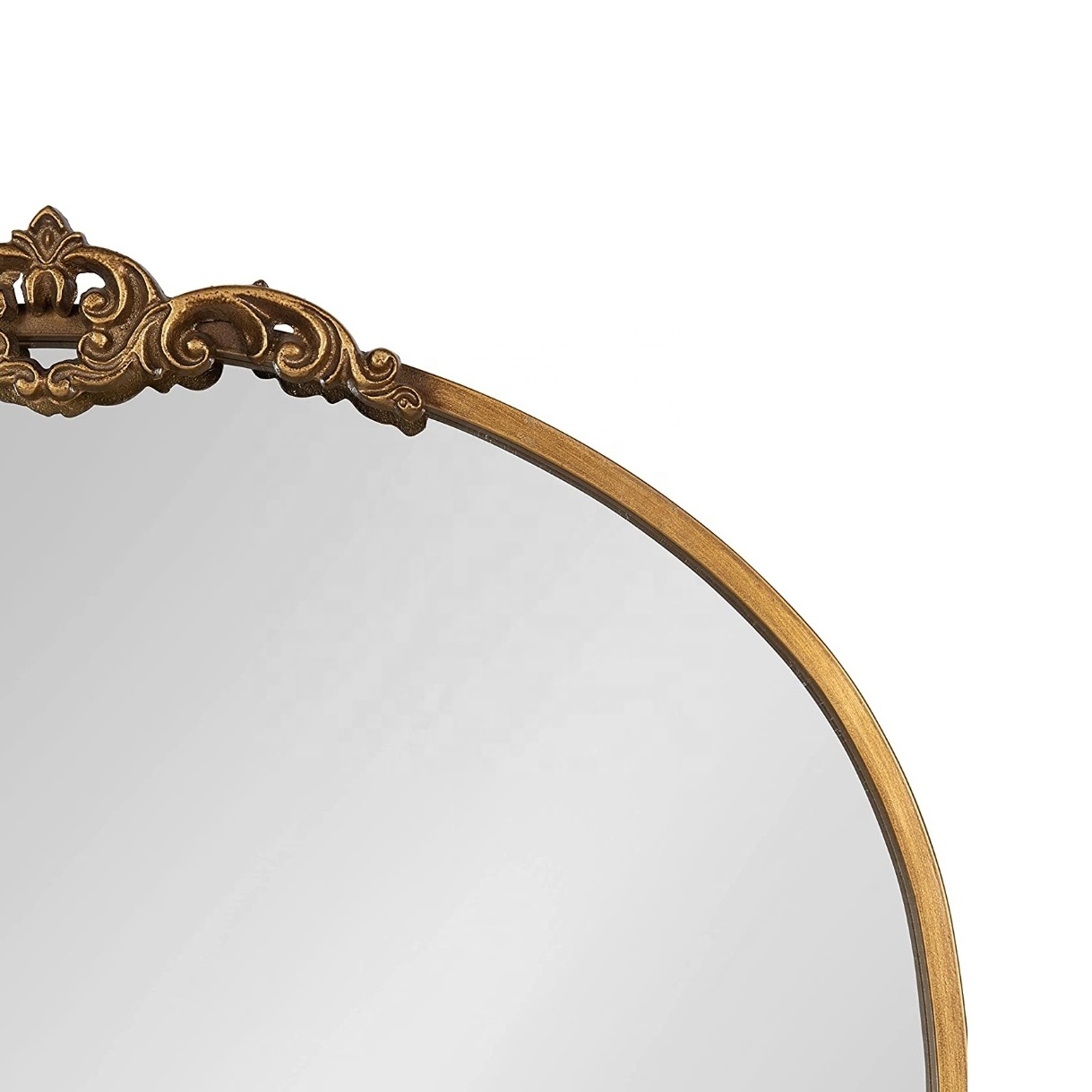 Anthropologie Decorative Large Arch Mirror with Ornate Galand Delailing Along the Crown and Edges of the frame Length mirror