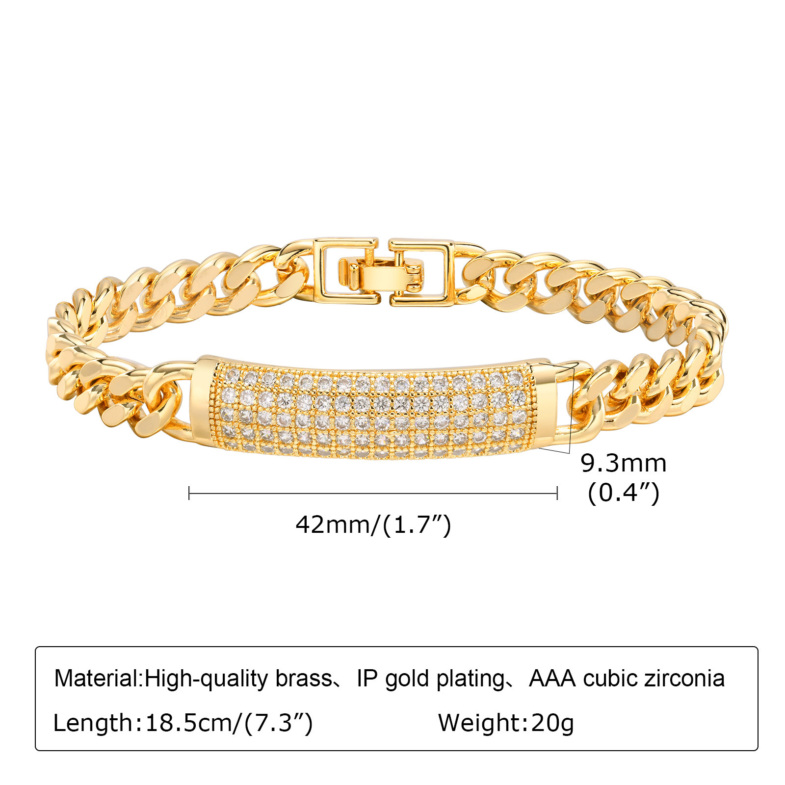 Shiny Gold Color Chain Bracelets for Women, Bling CZ Stone Heart Animal Charm Cuban Chain Link Wristband Jewelry Bracelet