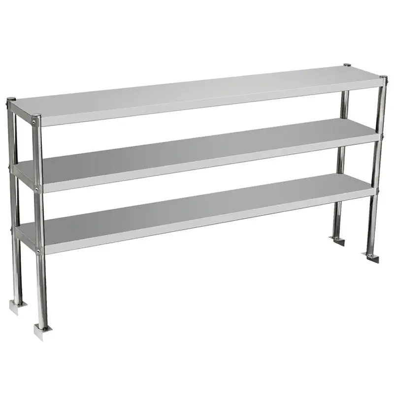 Commercial Restaurant Stainless Steel Kitchen Work Table 2 Tiers Over Shelf/Work Bench Table Mounted Top Shelf For kitchen