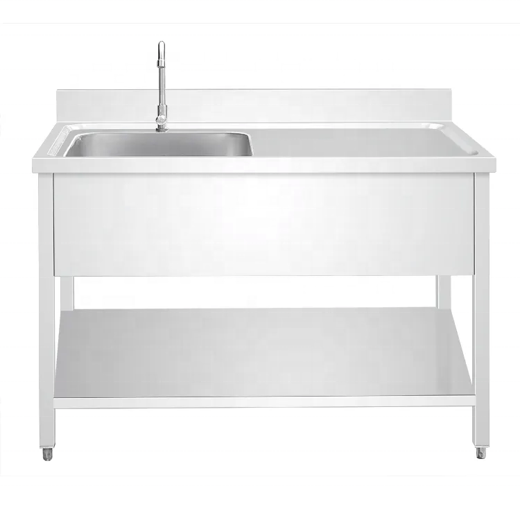 Large Stainless Steel European Style Bowl Single Sink for Commercial Kitchen for Hotels and Restaurants