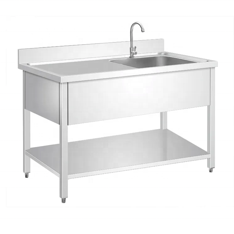 Large Stainless Steel European Style Bowl Single Sink for Commercial Kitchen for Hotels and Restaurants