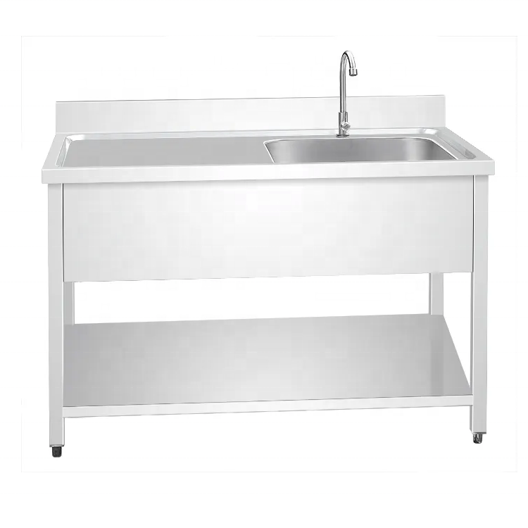 Large Stainless Steel European Style Bowl Single Sink for Commercial Kitchen for Hotels and Restaurants