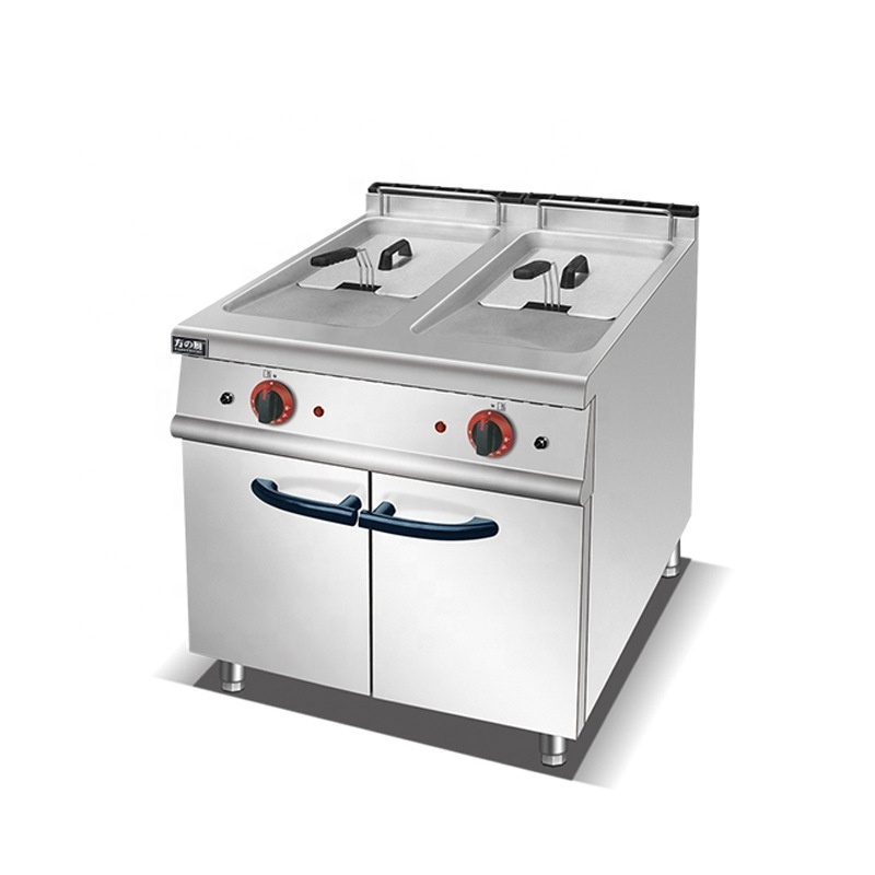 28L Large Commercial Countertop Gas Chips Fryer Deep Fryer for Restaurant Use Free Standing Tank Design