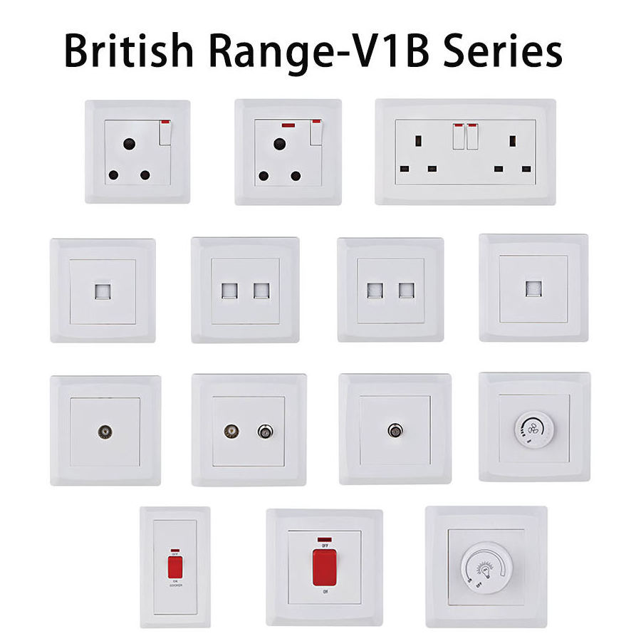 UK/EU Standard Push Button Light Seasonal Piano Switch 10A 1 Gang White Electrical Wall Switch