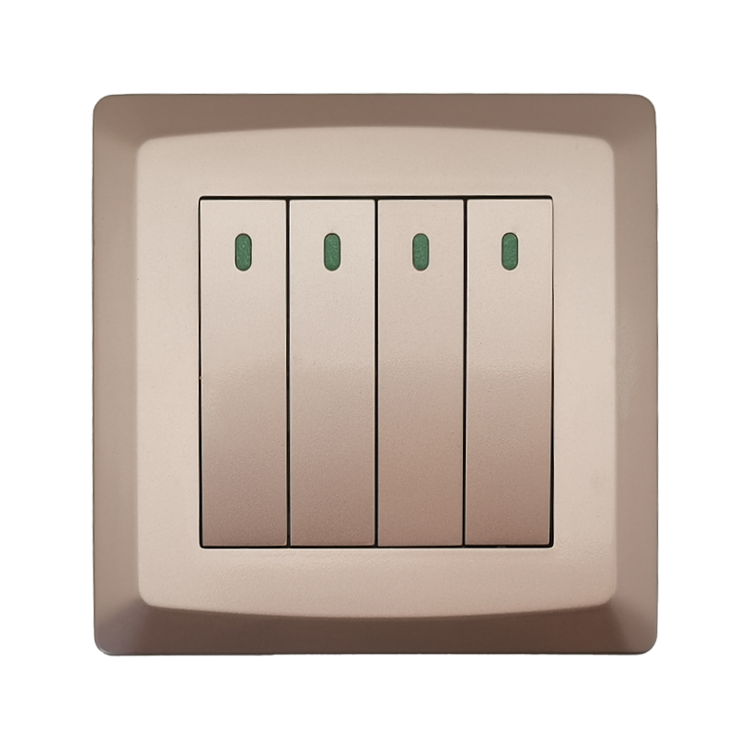 2023 New White Black Gold British Standard 4 Gang 2 Way Modern Light Wall Switches And Sockets Electrical Manufacturer