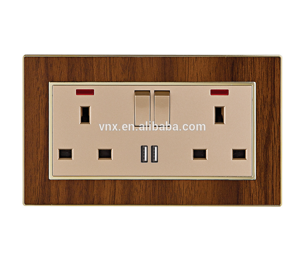 Abuk Saudi Arabia Uk 13a Light Switch Single Socket 45A/20A Switch Electrical Power Universal Outlet Wall Switches Socket