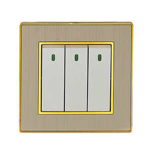 Wholesale OEM UK 10A Metal Light Wall Switch 1/2/3/4 Gang Outlets Socket Wall Light Switch For Home