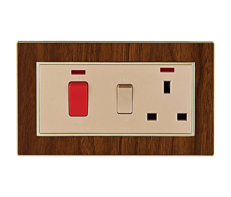 Abuk Saudi Arabia Uk 13a Light Switch Single Socket 45A/20A Switch Electrical Power Universal Outlet Wall Switches Socket