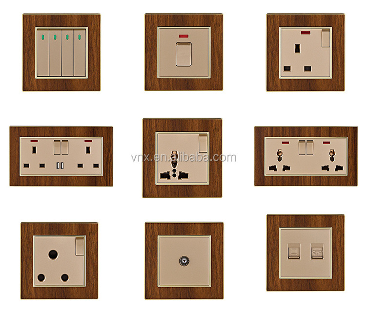 Abuk Saudi Arabia Uk 13a Light Switch Single Socket 45A/20A Switch Electrical Power Universal Outlet Wall Switches Socket