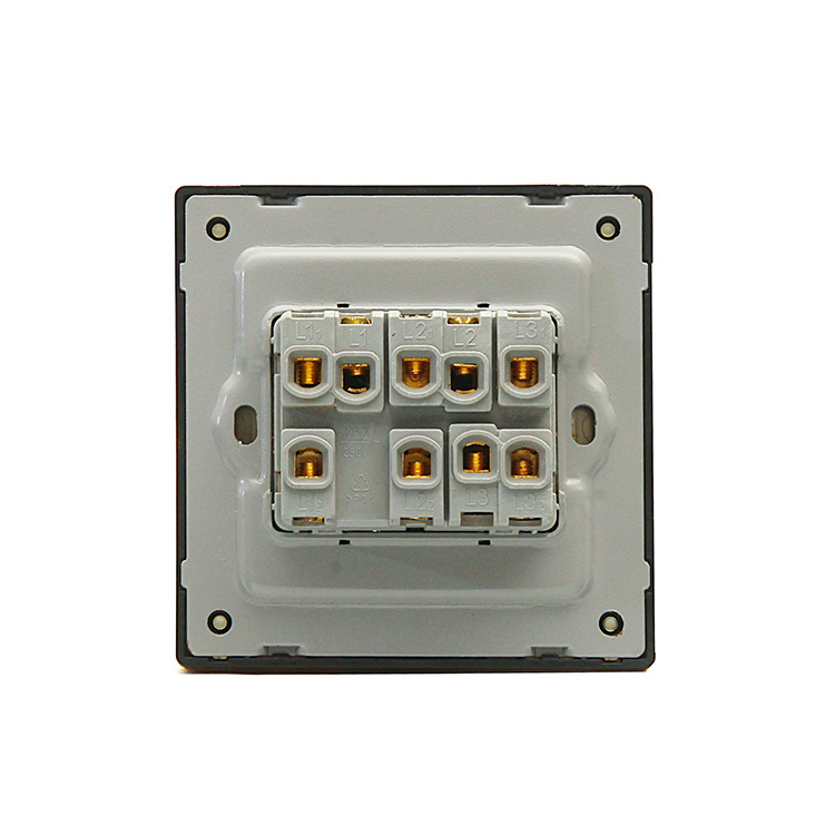 China Light 3 Gang 2 Way Switches Manufacture Wholesales BS UK Acrylic Panel Electrical Smart Switches Wall Smart Switch Socket