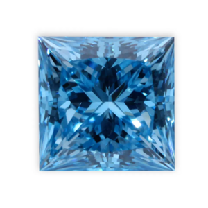 VOAINO Igi certificate vs1 1.53 carat princess cut fancy color intense greenish blue synthetic lab grown diamond