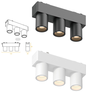 led spotlight square design Color Changing Led Track Lighting Tracklights Light Gu10 line grille lamp12V, 24V, 110V, 220V 4w