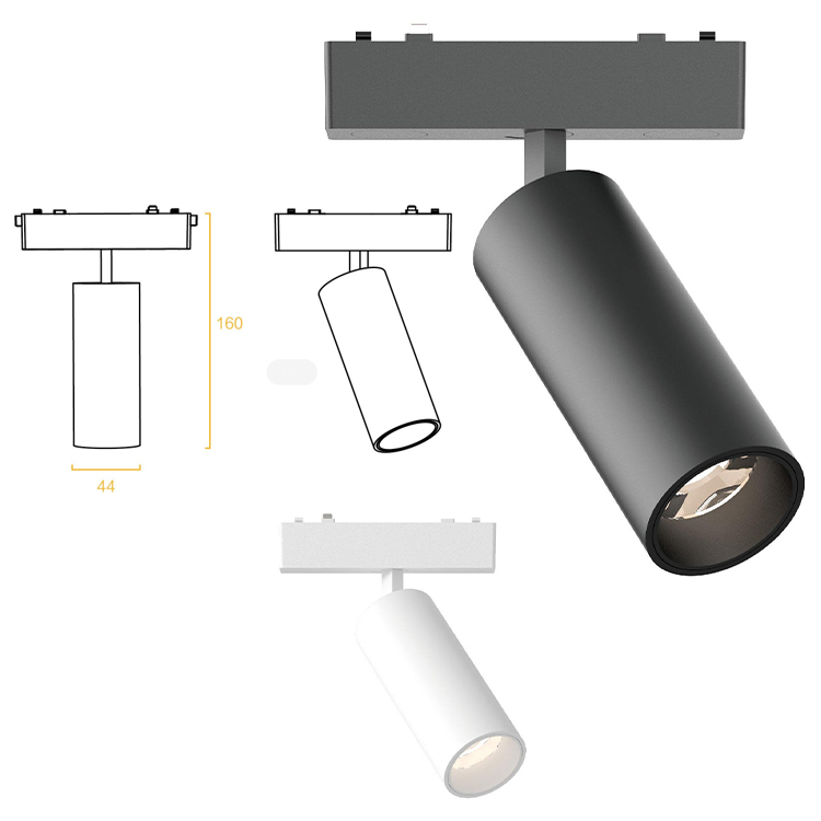 surface mounted spotlight nickel finish Track Lighting Ceiling shanyuan spotlight12V, 24V, 110V, 220V fixture pc