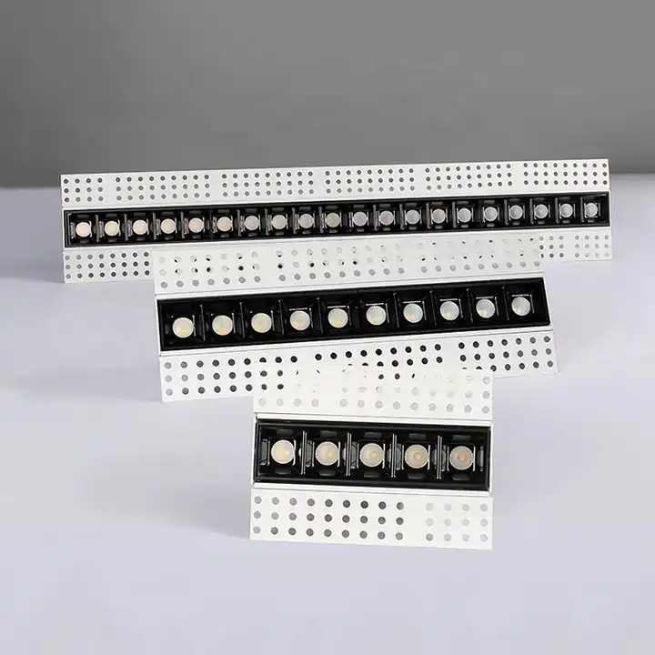 Intelligent dimming ceiling light frameless embedded magnetic absorption line light exhibition hall LED strip spot light