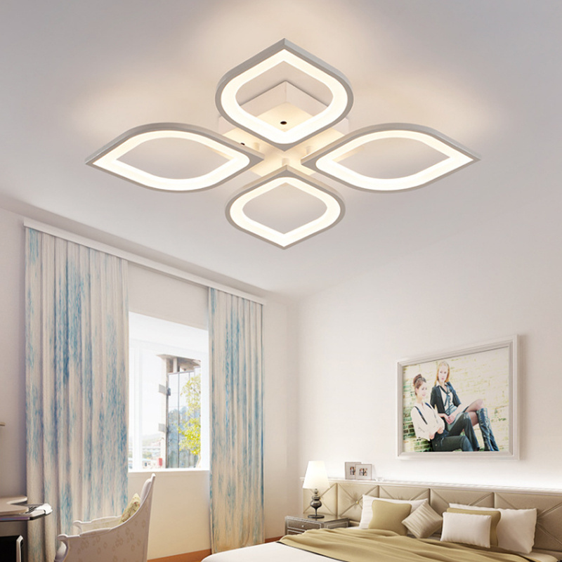 Personalized bedroom floral lighting fixtures LED petal ceiling lights 72W creative living room ceiling lights