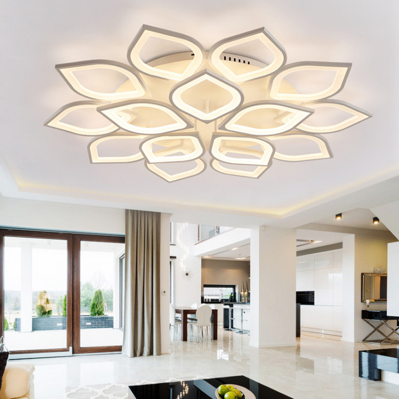 LED petal ceiling light simple modern creative personalized art master bedroom floral lighting fixtures in the living room