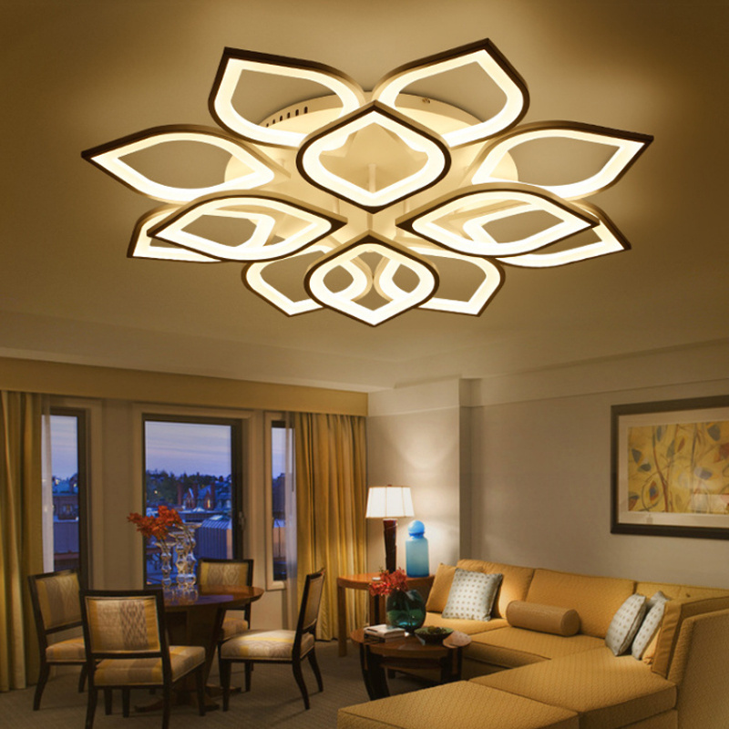 LED petal ceiling light simple modern creative personalized art master bedroom floral lighting fixtures in the living room