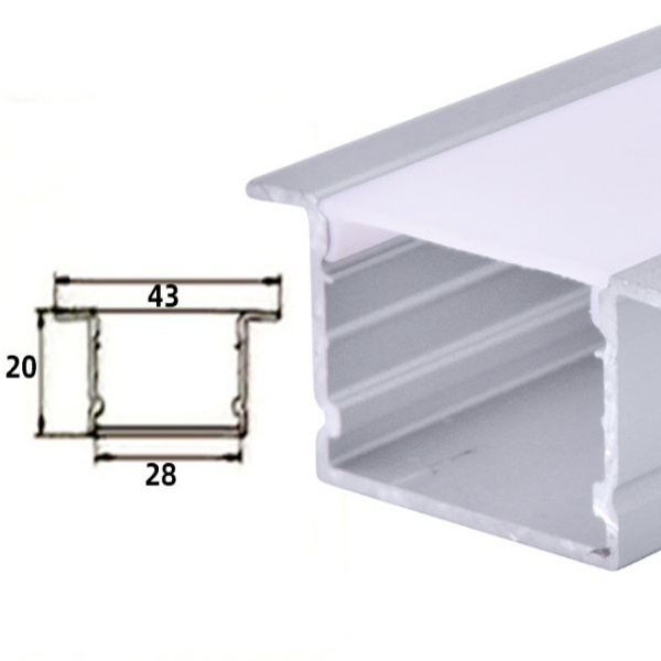 LED aluminum profile line light clamp slot Hard light bar U-shaped open mounted flush mounted aluminum alloy light slot