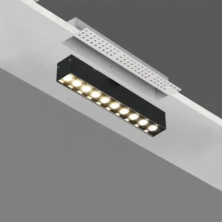 Aluminum alloy frameless embedded linear spotlights LED lights without main lights living room anti glare line spotlights