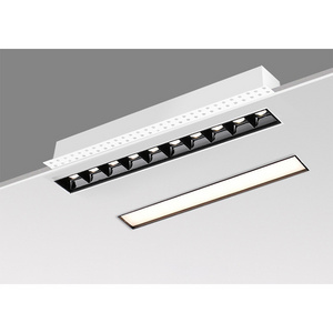 Intelligent dimming ceiling light frameless embedded magnetic absorption line light exhibition hall LED strip spot light