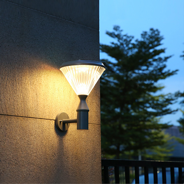 Outdoor waterproof solar wall light modern minimalist garden light gazebo villa garden light