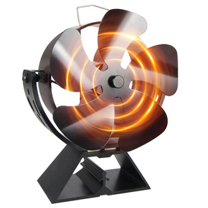 VODA New Designed 5-Blades Pellet Wood Burning Heat Powered Stove Fan