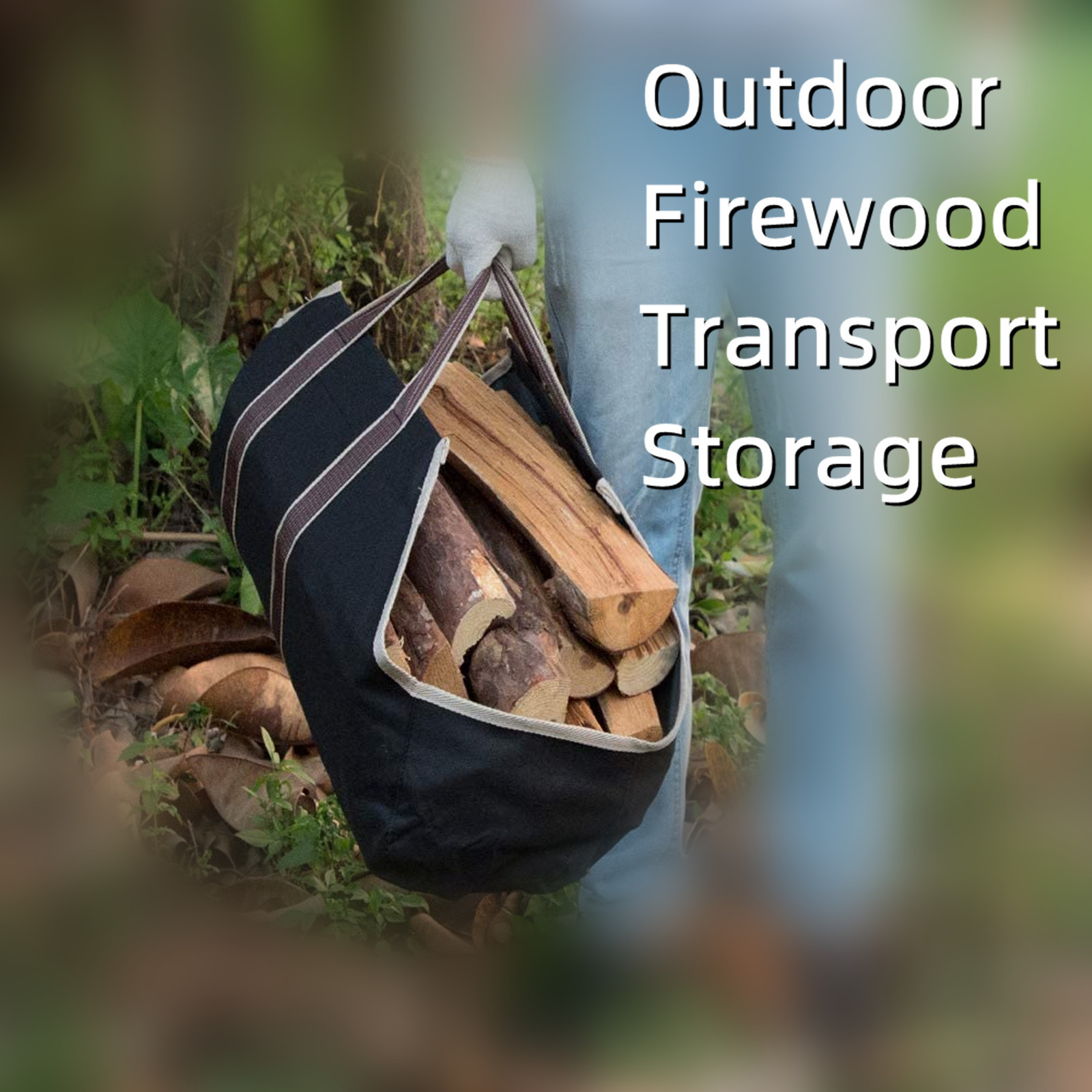 Wood Fireplace Wood Stove Accessories Storage Bag Firewood Log Holder Heavy Duty Large Carrie Bag