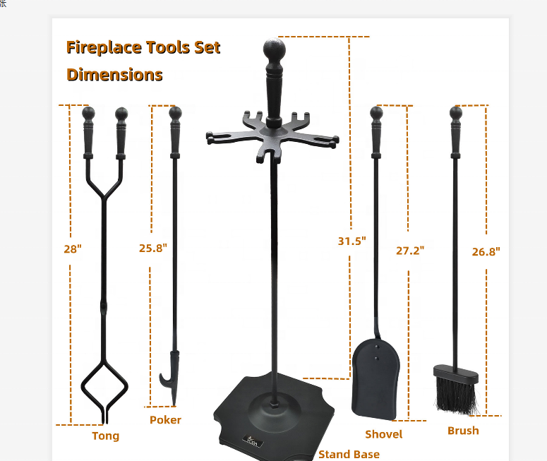 Home Kits Fireplace Sets Wood Fireplace Sets & Accessories Fireplace Tools