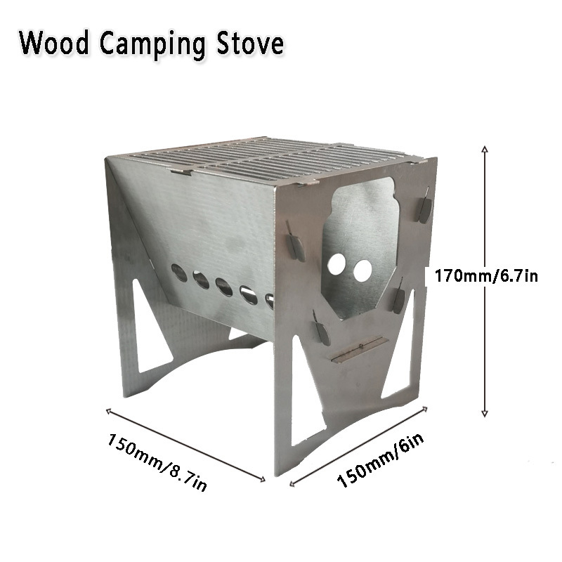 Outdoor Portable Small Hiking Burning Wood Camp Stove Cooker