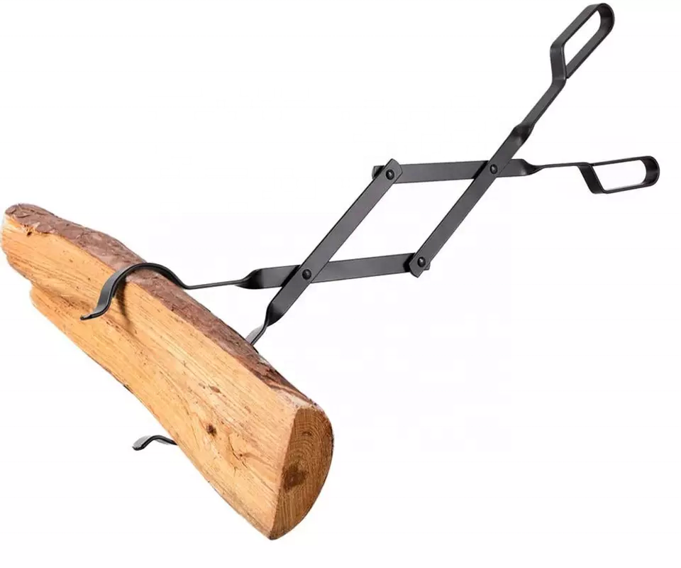 62 cm Outdoor Iron Fireplace Log Grabber Tongs Portable Firewood Fireplaces Tongs