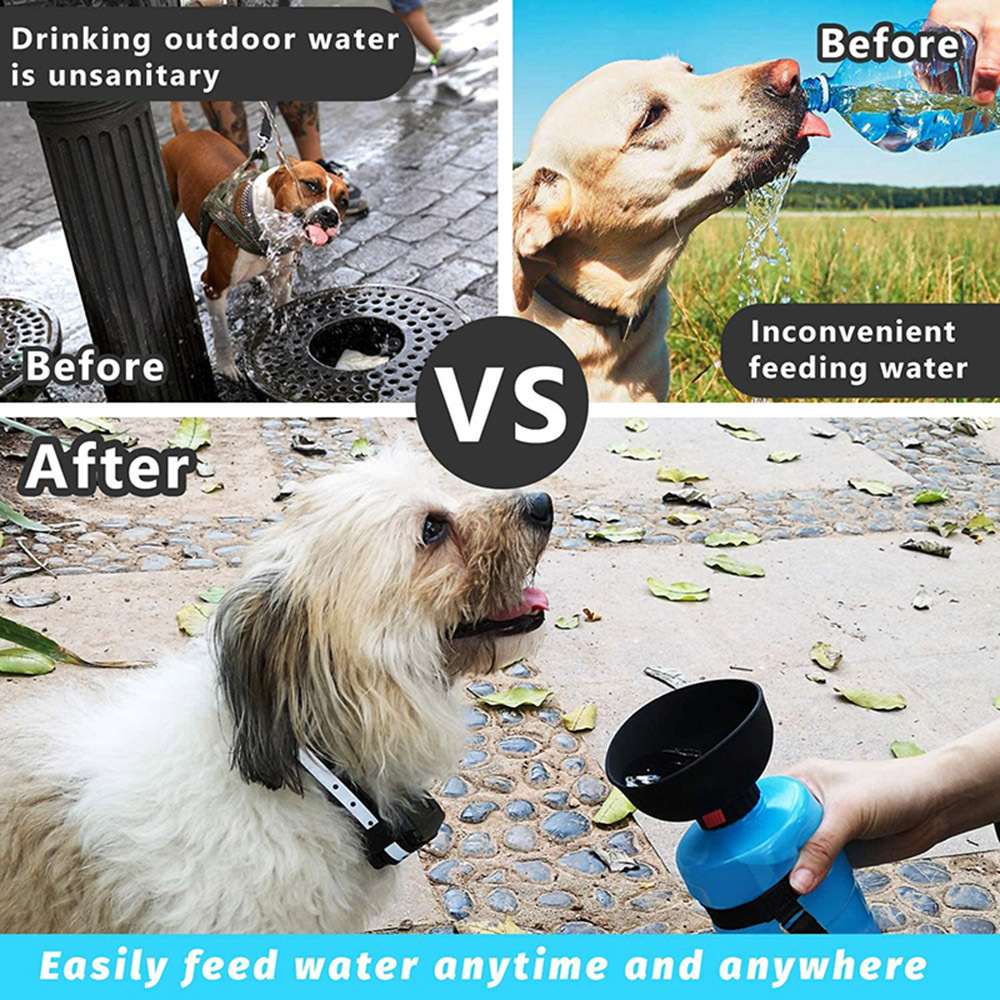 Portable Dog Water Bottle Foldable Pet Feeder Bowl Pet Water Bottle Outdoor Travel Drinking Dog Bowls Drink Bowl Dogs BPA Free