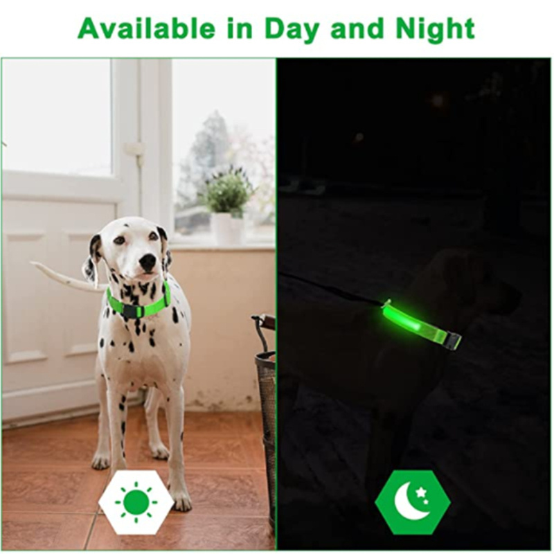 Electronic Pet LED Dog Collar Adjustable Flash Recharge Pet Collars Reflective LED Collars for Dogs Night Anti-Lost Dog Products