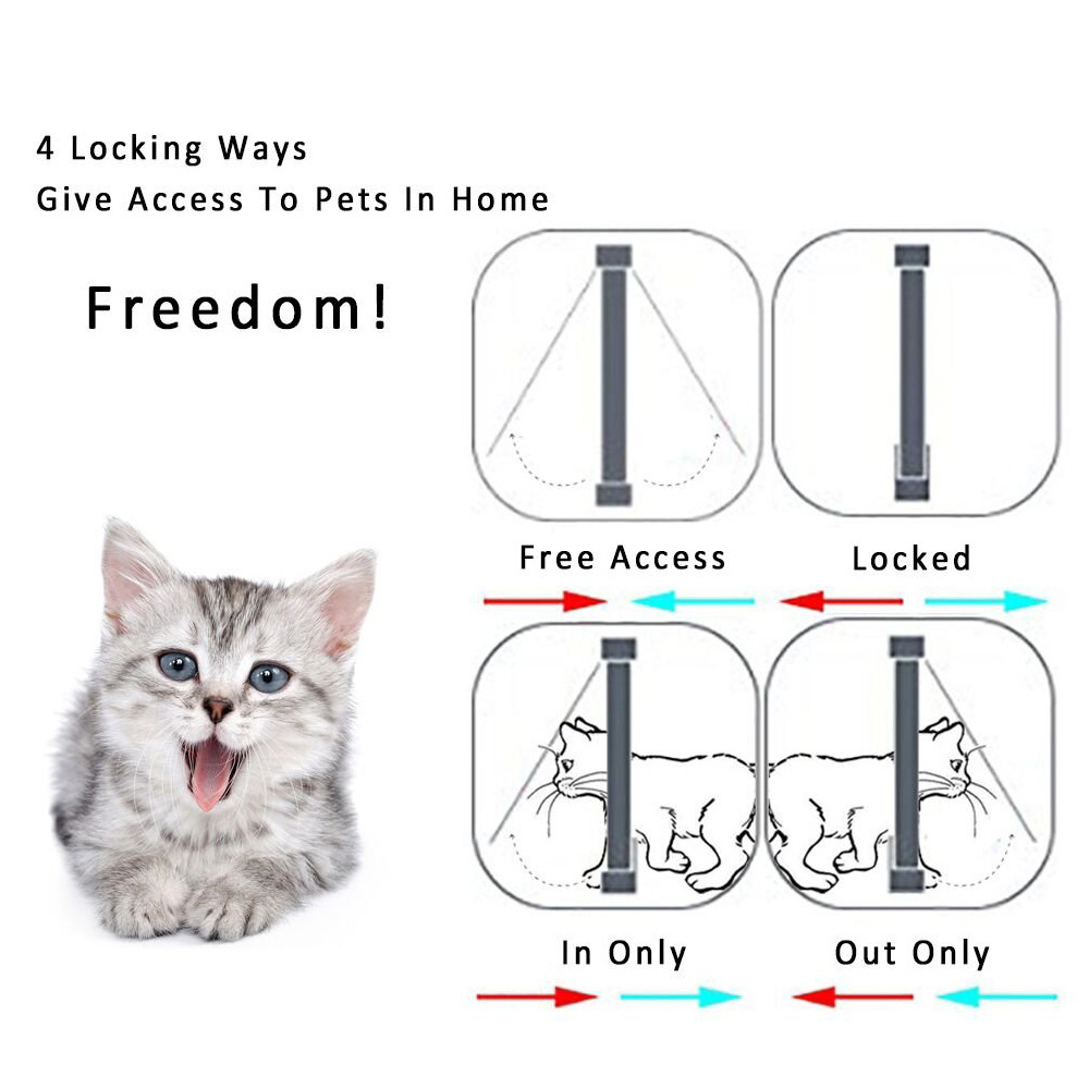 Dog Cat Flap Door Security Lock Flap Door for Dog Cats Kitten ABS Plastic Small Pet Gate Door Cat Products