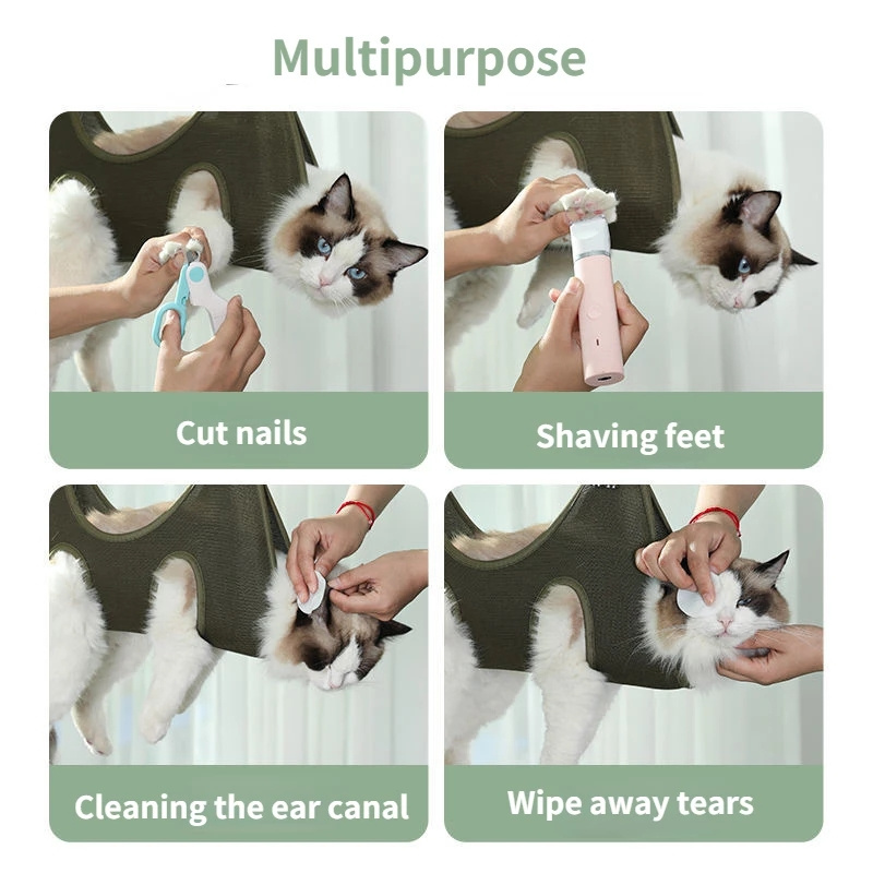 Cat Grooming Nail cutting Anti scratch Bite Fixed bag bath Trimming Restraint Bag Pet Beauty Hammock Hanging Pet Supplies Set