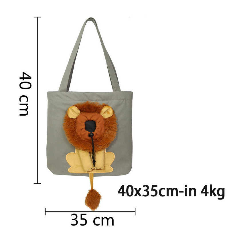 Lion Shape Cat Carrier Bags Adjustable Zipper Outdoor Pet Shoulder Bags Puppy Slings Bag Canvas Tote Pouch Cat Products