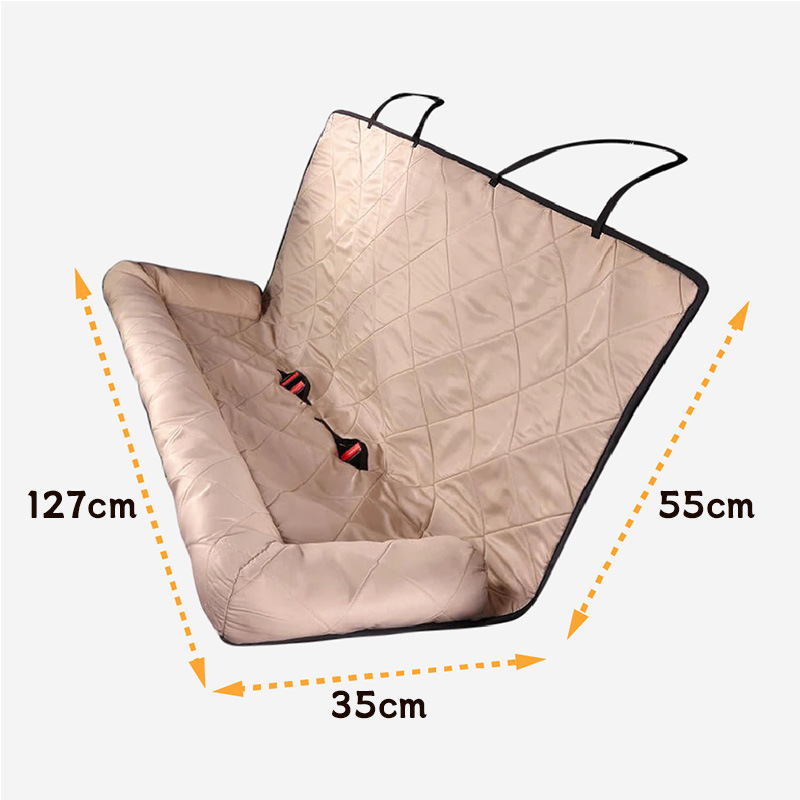 Waterproof Dog Car Seat Cover Pet Travel Carrier Bed Mat Designer Dog Sofa Cover Protector With Middle Seat Oxford Cotton