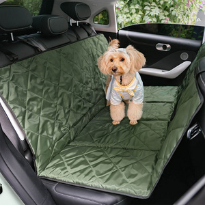 Travel Portable & Waterproof Folding Dog Car Back Cover Seat Bed Anti-Slip Extended Pet Mat for Car SUV Truck Dog Products