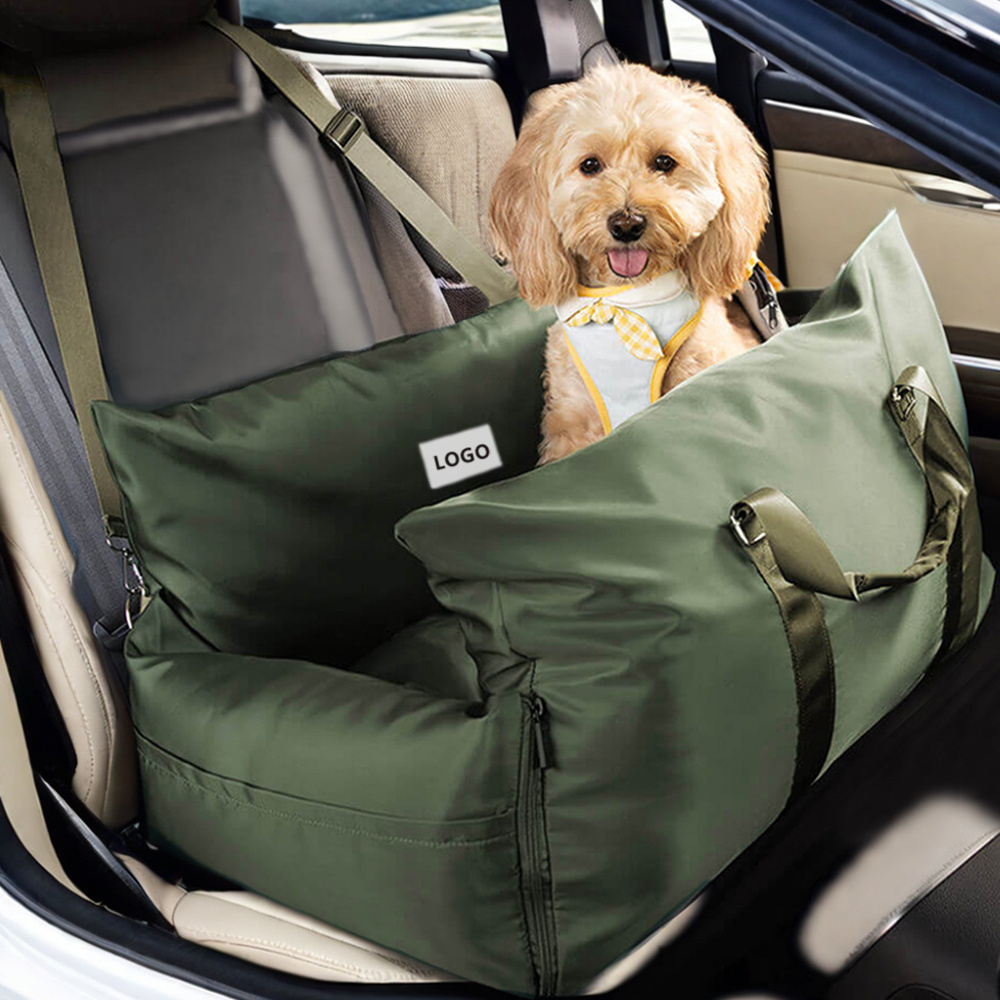 Luxury Waterproof Dog Car Seat Bed Comfortable Puppy Dog Bed Soft Travel Pet Car Seat with Safety Buckle Dog Products OEM LOGO