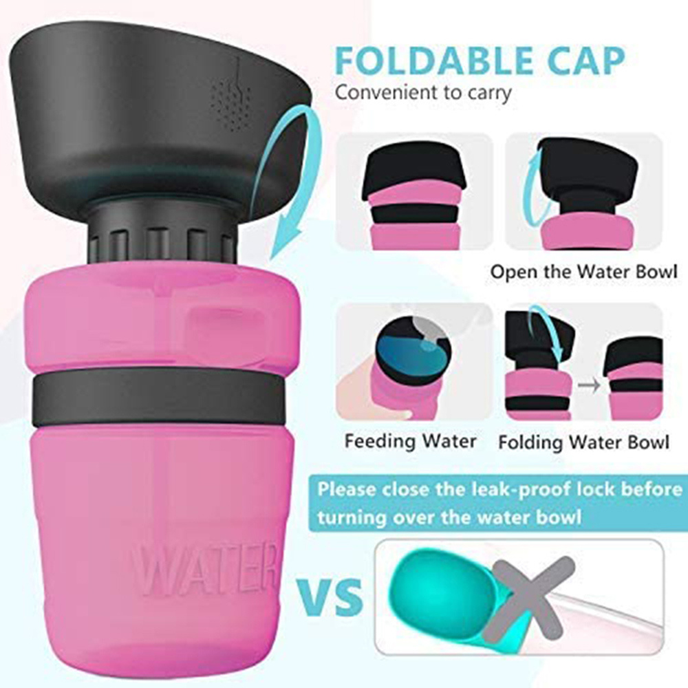 Portable Dog Water Bottle Foldable Pet Feeder Bowl Pet Water Bottle Outdoor Travel Drinking Dog Bowls Drink Bowl Dogs BPA Free