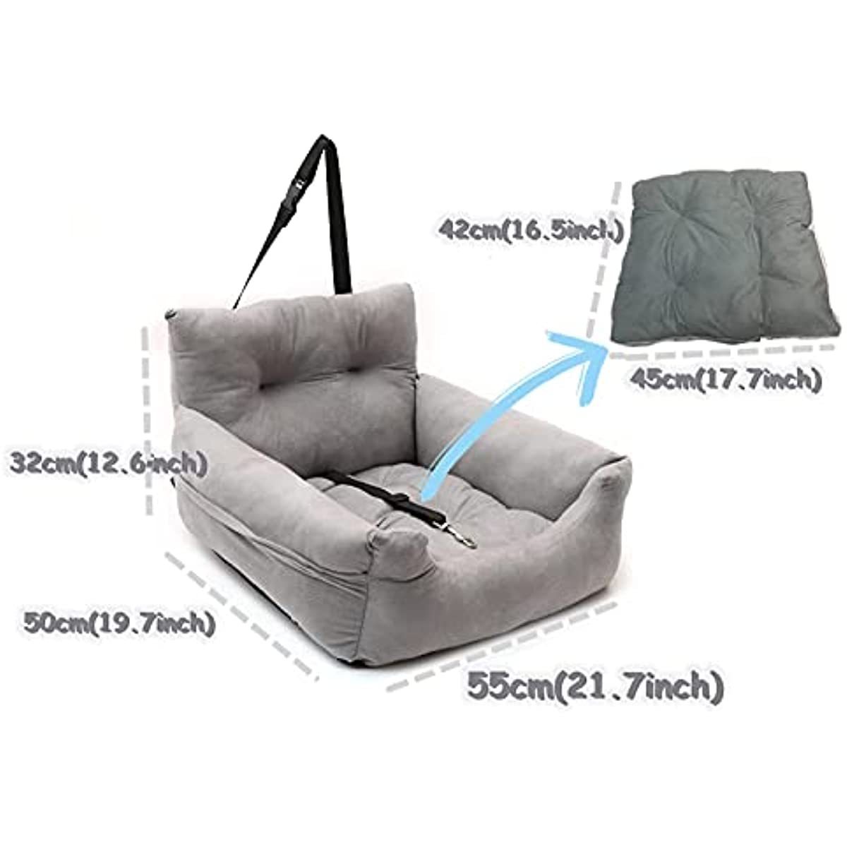 Dog Car Seat Dog Travel Accessories Dual-use Car Pet Bed Booster Seat with Handy Side Pocket for Small and Medium Dogs