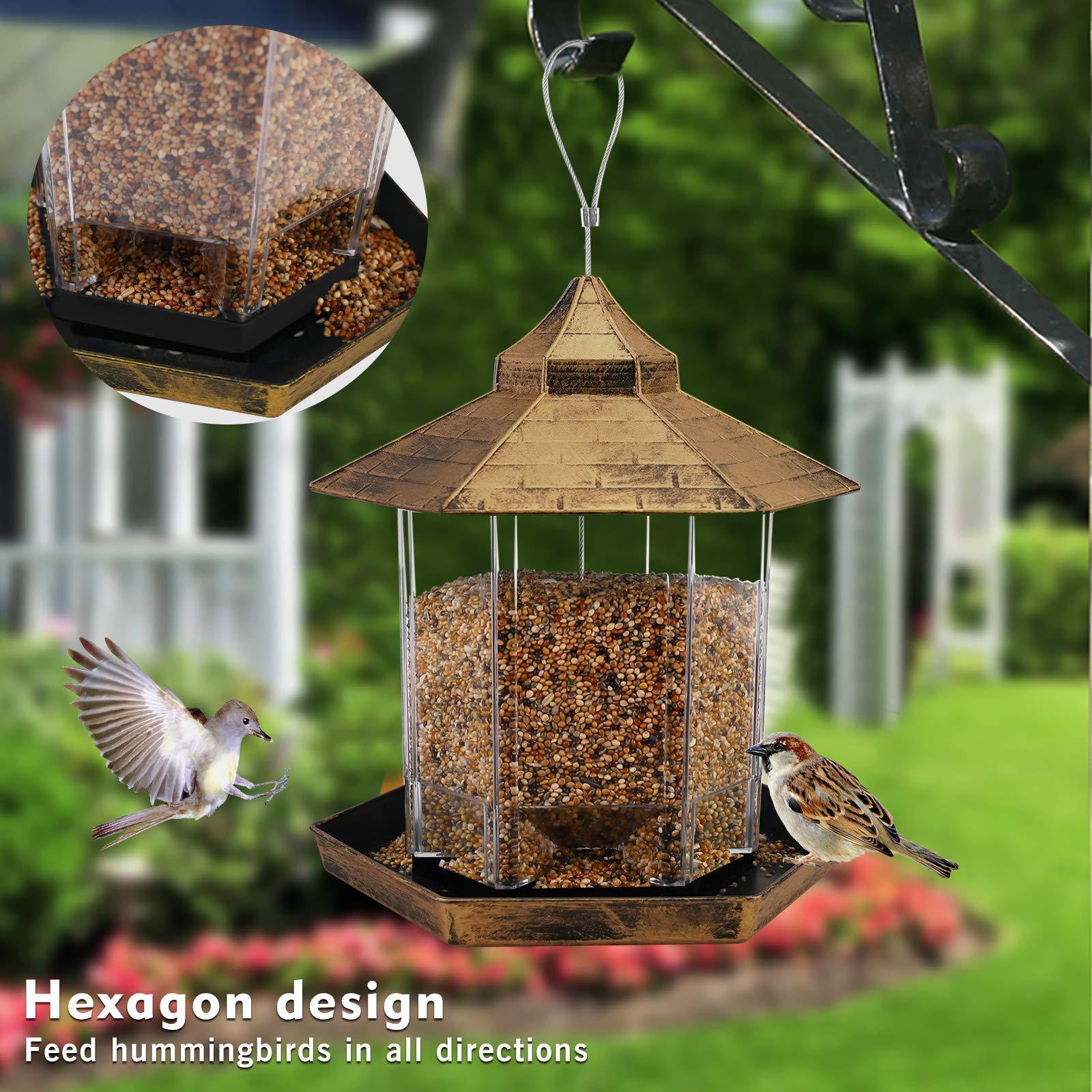 Hanging Wild Bird Feeder Gazebo Birdfeeder Outside Decoration Perfect for Attracting Birds on Outdoor Garden Yard for Bird Lover