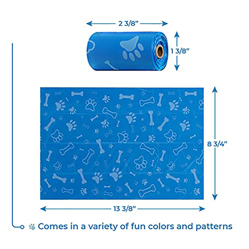 OEM Pet Poop Bags Waste Refuse Cleanup Doggy Roll Replacements Outdoor Puppy Walking and Travel Waste Bags Custom LOGO