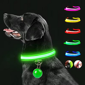 Electronic Pet LED Dog Collar Adjustable Flash Recharge Pet Collars Reflective LED Collars for Dogs Night Anti-Lost Dog Products