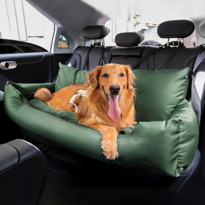 Luxury Removable Waterproof Dog Car Seat Dog Beds Pet Car Seat Portable Travel Dog Car Backseat Pet Carrier Bag Solid Pattern