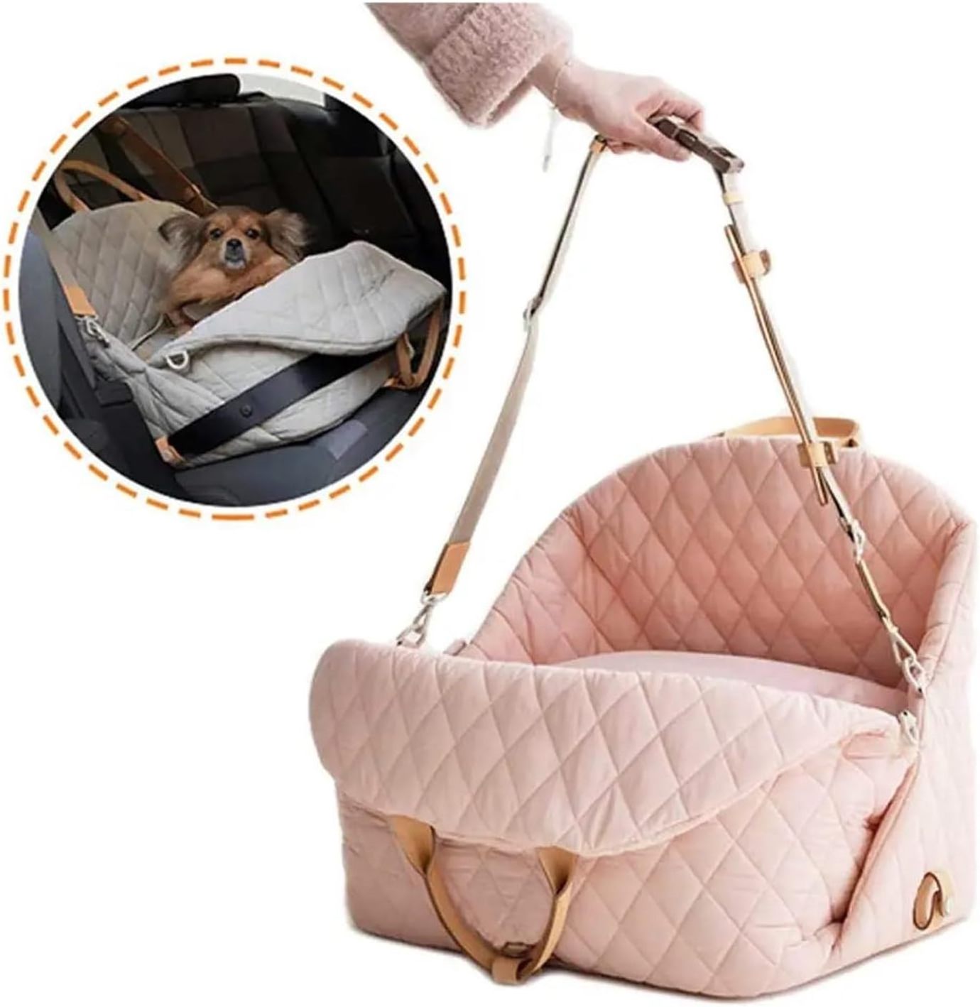 Portable Pet Carrier Bag Dog Handbag Summer Outdoor Dog Car Seat Bed Luxury Car Fit for Seat Pet Car Seat Washable Puppy Beds