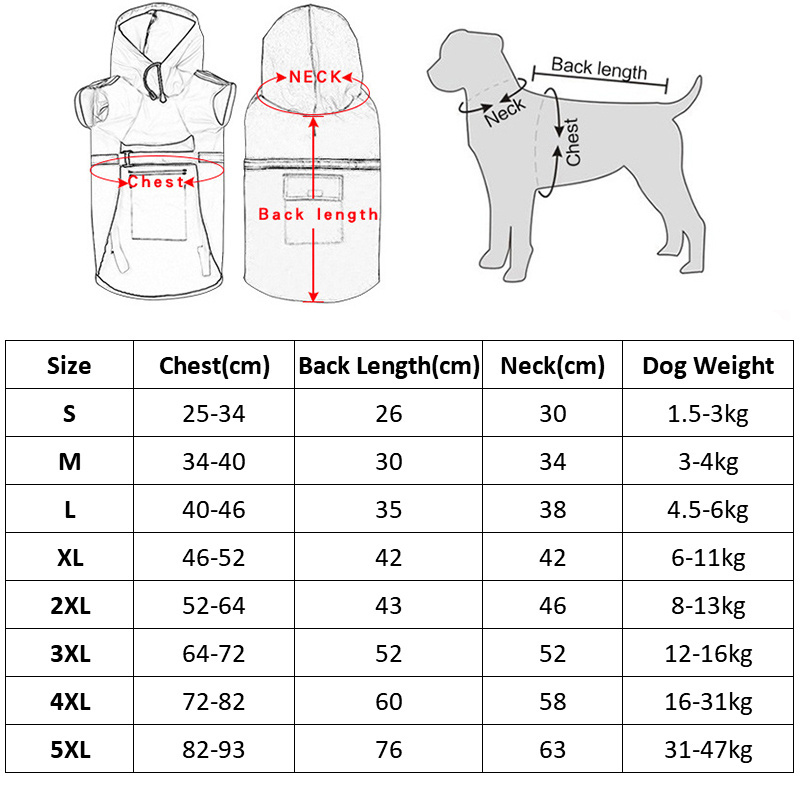 Dog Raincoat Clothes for Pet Small Big Dogs Wind Coat Windbreaker Waterproof French Bulldog Hoodie for Dog Coat Jacket