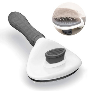 Pet Dog Hair Remover Brush Cat Comb Grooming And Care Dog Brush Stainless Steel Comb For Long Hair Dogs Self Cleaning Pet Brush